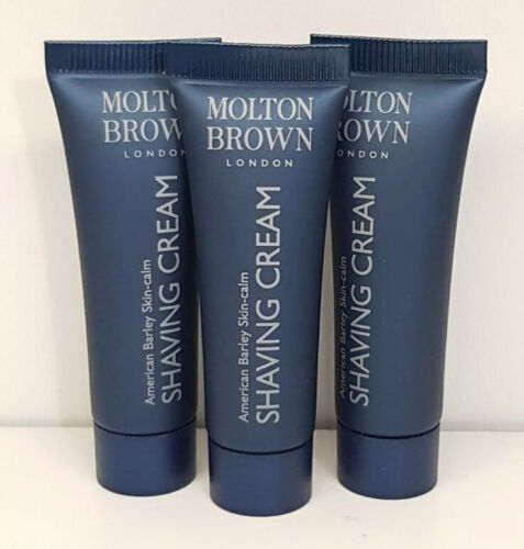 Molton Brown Men's American Barley Skin-Calm Shaving Cream 3x7ml Travel Size New