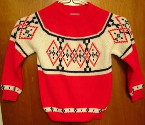 JC PENNY youth lrg sweater 1970s nautical sci-fi Nepal flag Shine Crazy Diamond - Picture 1 of 1