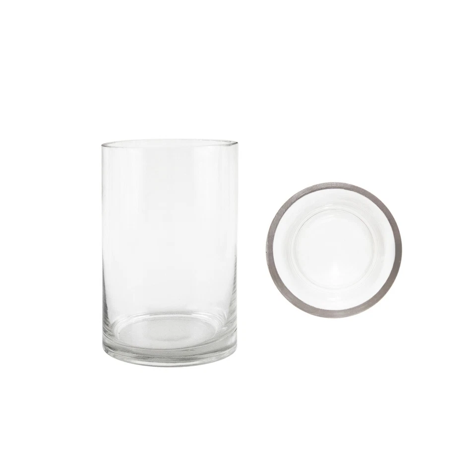 Mega jarrones - jarrón de vidrio cilíndrico de 4" x 6" - 1 pieza, transparente Foto 1 de 1