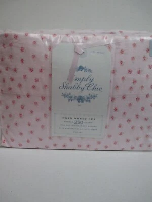 Simply Shabby Chic 100% Cotton Pink Rosebud Mon Amie Sheet Set - Twin - Image 1 of 4