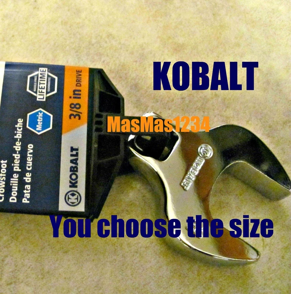 Kobalt 3/8-Inch Drive SAE & Metric Crowfoot Wrenches You choose the size NEW - Image 1 of 1