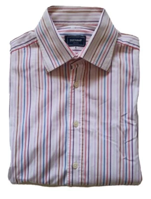 DUCHAMP Shirt Mens 16 Collar Formal Stripe Double Cuff - Image 1 of 4
