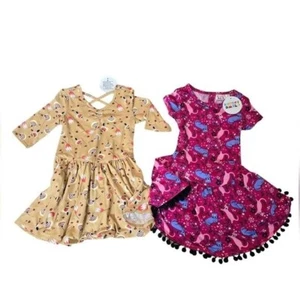Dotdot Smile Girls TWO Little Girl Dresses Floral Size 2T - Picture 1 of 13
