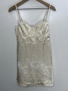 Y2K Coquette Satin Mini Slip Corset Style Dress 8 Fairy Dragon Baddie 90s Club - Picture 1 of 14