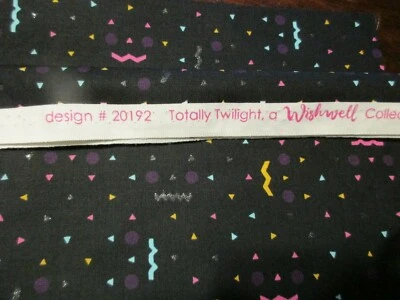 Halloween Print Cotton Fabric 1/2 Yard Totally Twilight Black Sparkle - Image 1 of 3