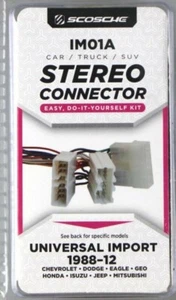 Scosche IM01A '88-12 IMPORT/JEEP/MITSUBISHI Car Stereo Connector Wire Harnesses - Picture 1 of 2