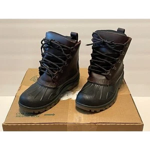 VTG LL Bean Women's Duck Boot 06009 Insulated Red Brown Leather/Rubber Size 7 M - Picture 1 of 14