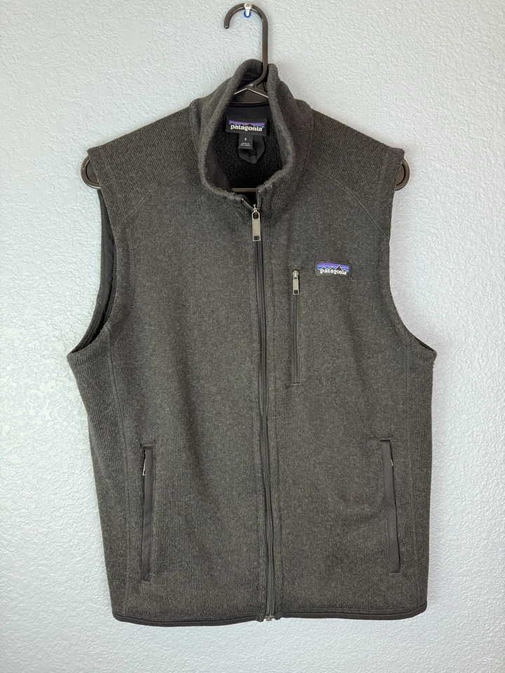 Patagonia Suéter Chaleco Para Hombres Pequeño Gris Mejor Suéter Cremallera Completa Vellón Exterior Foto 1 de 4