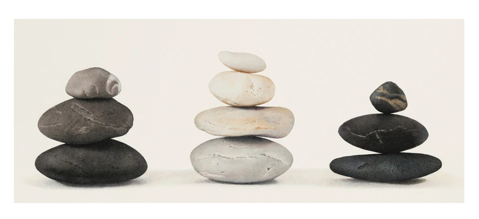 IKEA BJORKSTA Stacked Stones Rocks Picture (no frame) 55 x 22" 140x56cm 80531627 - Image 1 of 1