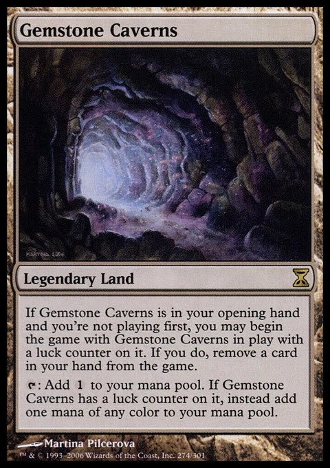 MTG Gemstone Caverns, Moderate Play, English Time Spiral - Image 1 of 1