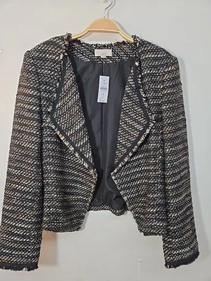 NWT Loft Tweed Multicolor Blazer Size 8 Long Sleeve Lined $118 - Image 1 of 4