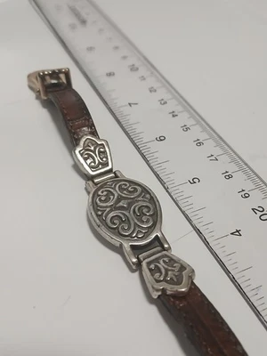 Brazalete Hebilla Cuero Tono Plata Brighton Firmado Suroeste Raro De Colección  Foto 1 de 4