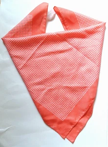 Vintage orange weiß Schal Polyester Made in Italy Quadrat 19,5" italienisches Etikett - Bild 1 von 9