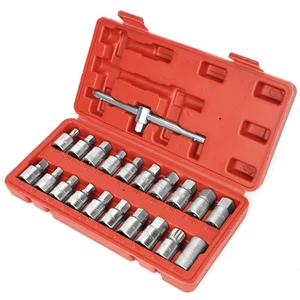 3/8" Oil Drain Sump Plug Key Socket Set Axel Removal Spanner Wrench Tool Kit Set - Picture 1 of 9