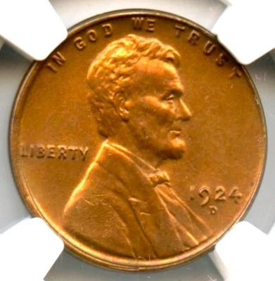 1924-D Lincoln Cent, NGC MS63RB, Semi-Key Date! - Image 1 of 3
