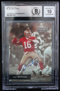 1993 Playoff #8 Joe Montana Auto San Francisco 49ers BGS Autograph 10 - Picture 1 of 7