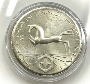 Vintage 1981 Hoffman and Hoffman Unicorn & Star 1 oz .999 Fine Silver Art Round - Picture 1 of 2