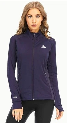 NUEVO CON ETIQUETAS Hmiles Púrpura Cremallera Completa Chaqueta de Pista Bolsillos Agujeros para Pulgar Malla Talla Pequeña Foto 1 de 4