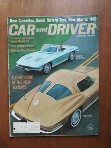Car and Driver Magazine October 1962 Corvette Stingray Buick Riviera Ferrari - Picture 1 of 2
