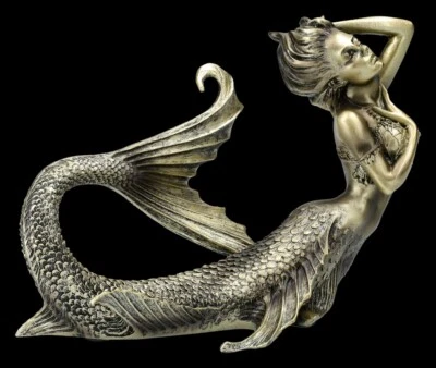 Dekofigur Meerjungfrau – Jugendstil Look Kunstobjekt Deko Fantasy Märchen H 12,5 - Bild 1 von 4