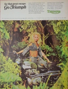 1968 Triumph Motorcycle Print Ad - Picture 1 of 1