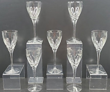 7 Lenox Sea Swirl Wine Glasses Set Vintage Elegant Clear Cut Etched Stemware Lot