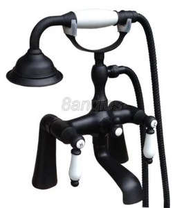 Black Oil Rubbed Brass Bathroom Hand Shower Faucet Set Bath Tub Mixer Tap 8tf504 - Picture 1 of 6