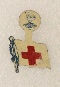 Red Cross: Fund Raising Flag with Pole & Rope (fold-tab button) - Picture 1 of 1