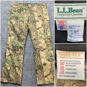 LL Bean RealTree Camo Pants Men's 44x34 Hunting Waterproof USA Made VTG Nylon - Picture 1 of 16