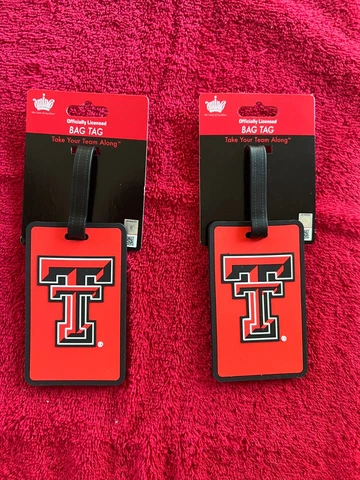 2 ~ TEXAS TECH RED RAIDERS LUGGAGE BAG TAG ~ NEW Cover