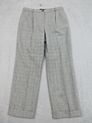 Calça Pendleton Feminina 12 Preto Branco Espinha de Arenque Lã Virgem Corpcore Academia - Imagem 1 de 4