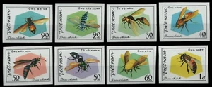 Vietnam 1982 - Mi-Nr. 1204-1211 U (*) - ohne Gummi verausgabt - Wespen - Bienen - Bild 1 von 1