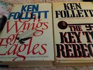 2 Ken Follett Books key to rebecca on wings of eagles hardcover dust jacket 1980 - Picture 1 of 11