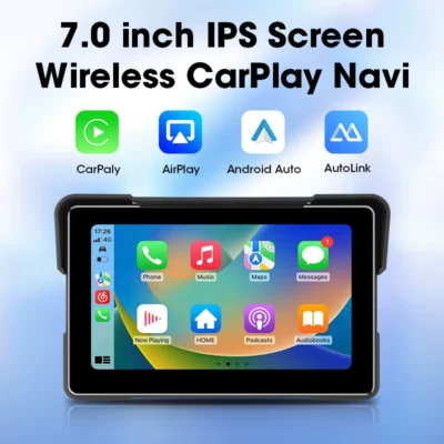 Navigatore Monitor Moto Carplay Android Auto Gps Wireless Touch 5/7 Pollici IPX7 - Immagine 1 di 4