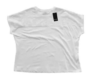 Esmara Women's 1/4 Sleeve White Relaxed Cotton T-Shirt Size Large New With Tags - Picture 1 of 4