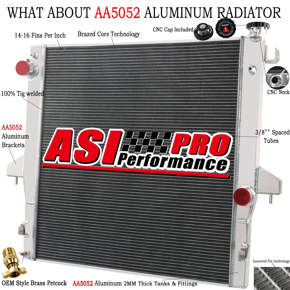 2711 Aluminum Radiator For 03-2009 Dodge Ram 2500 3500 5.9L 6.7L Cummins Diesel Foto 1 de 4