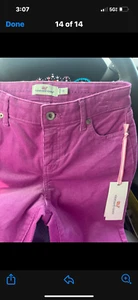 Vineyard Vines Girls Pink Corduroy Pants - Size 10- Adjustable waist - Picture 1 of 8