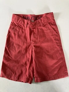 Nautica Boys Red Shorts Size 6 Classic Fit Deck Shorts - Flat Front Chino - Picture 1 of 14