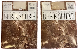 2 Beautifully Berkshire Ultra Sheer Pantyhose w/Full Control Top Sz 1 Style 4419 - Picture 1 of 4