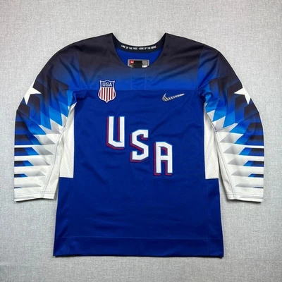Camiseta deportiva de hockey olímpica Nike Team USA 2018 Pyeongchang azul real para hombre grande Foto 1 de 4
