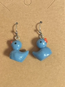 Very Cute Rubber Duck Earrings- Light Blue- .50” High - Picture 1 of 1