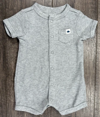 Ropa de bebé niño nuevo sin etiquetas Carter's 3 meses gris gofre dinosaurio mameluco conjunto Foto 1 de 3