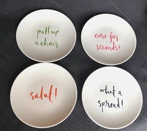 Kate Spade Melamine Tidbit Appetizer Dessert 6 Inch Plates Multicolor Set of 4 - Picture 1 of 11