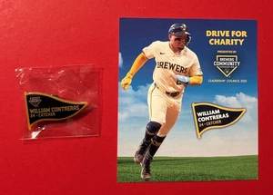 MILWAUKEE BREWERS WILLIAM CONTRERAS Collector Player Pin & Card 2025 MLB SGA - Picture 1 of 6