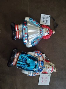 Ornamento in vetro Kurt S Adler Polonaise Raggedy Ann e Andy - Set di 2 - Komozja - Foto 1 di 7