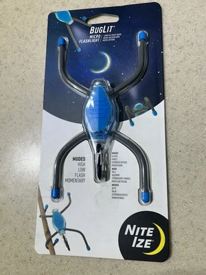 Nite Ize Buglit BGT02-38-R7 Micro Flashlight, Blue Tent Backpack, Gear-Tie - Image 1 of 3