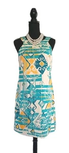 Aryeh Anthropologie Dress Sz M Knit White Green Yellow Women's Summer Midi 8 10 - Picture 1 of 4