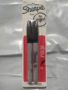Sharpie Marcatore Permanente Punta Fine 2/PK Nero 30162PP - Foto 1 di 2