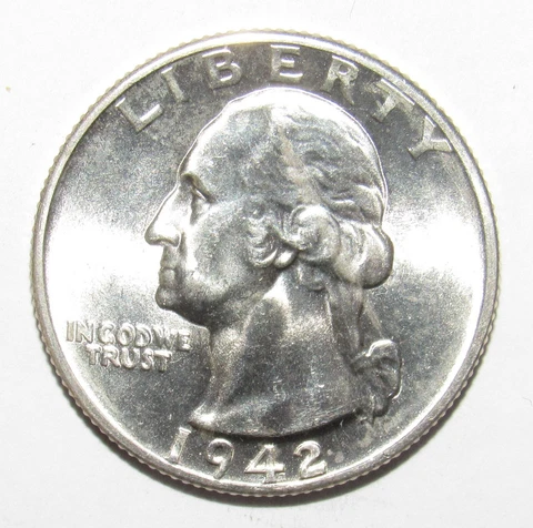 1942 D Washington Quarter VERY CH BU (H29) Cover