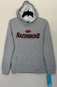 Nuevo Arkansas Razorbacks Niño Talla M (10-12) Sudadera con Capucha Gris Sudadera con Capucha Juvenil - Imagen 1 de 6